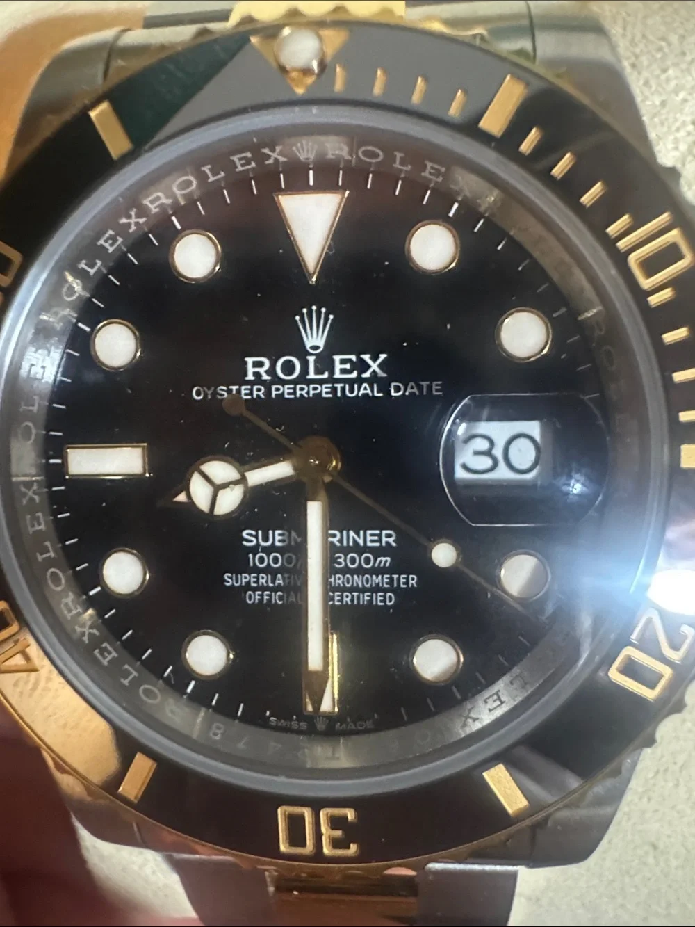 Two-Tone Black and Gold Men's Watch